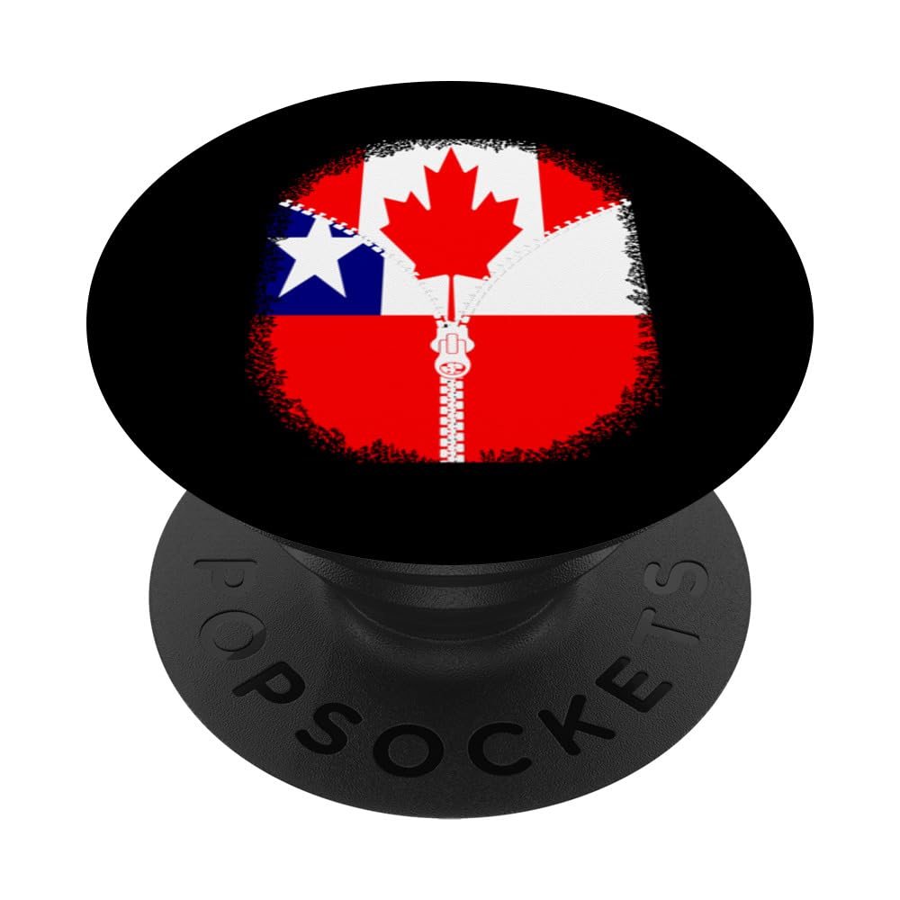 Canada Chile Flag Canadian Chilean Zipper PopSockets Swappable PopGrip