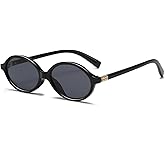 SUNBSR Retro Oval Sunglasses for Women Men Trendy Round Tortoise Sun Glasses 90s Vintage Shades