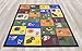Ottomanson Jenny Collection Non-Slip Rubberback Educational Alphabet Design 5x7 Kid's Area Rug, 5' x 6'6
