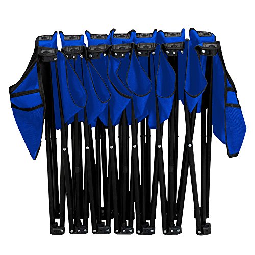 Yaheetech Portable 4/6/8 Seats Sports Bench Sits Team Sports Sideline Bench Outdoor Waterproof w/Side Bag with/Without Back (Blue, 6 Seats w/o Back)