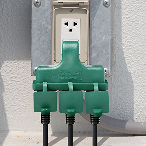 ClearMax 3 Outlet Heavy Duty Indoor Outdoor Power Splitter with Outlet