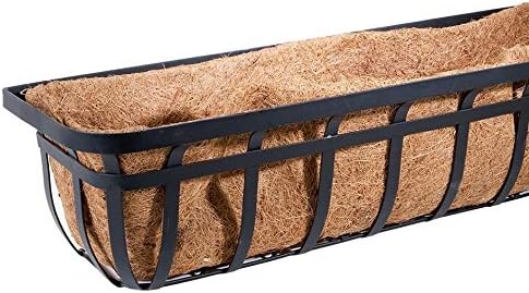 Panacea 88559 Flat Iron Series Planter Boxes, Black, 48" L, 4 Pack