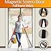 FYLINA Magnetic Screen Door Heavy Duty Mesh Curtain Screen and Full Frame Velcro, Top-to-Bottom Seal No Mosquitos - Fits Door Up To 34