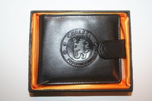 CHELSEA FC FOOTBALL CLUB BLACK LEATHER WALLET .. SOCCER .. NEW