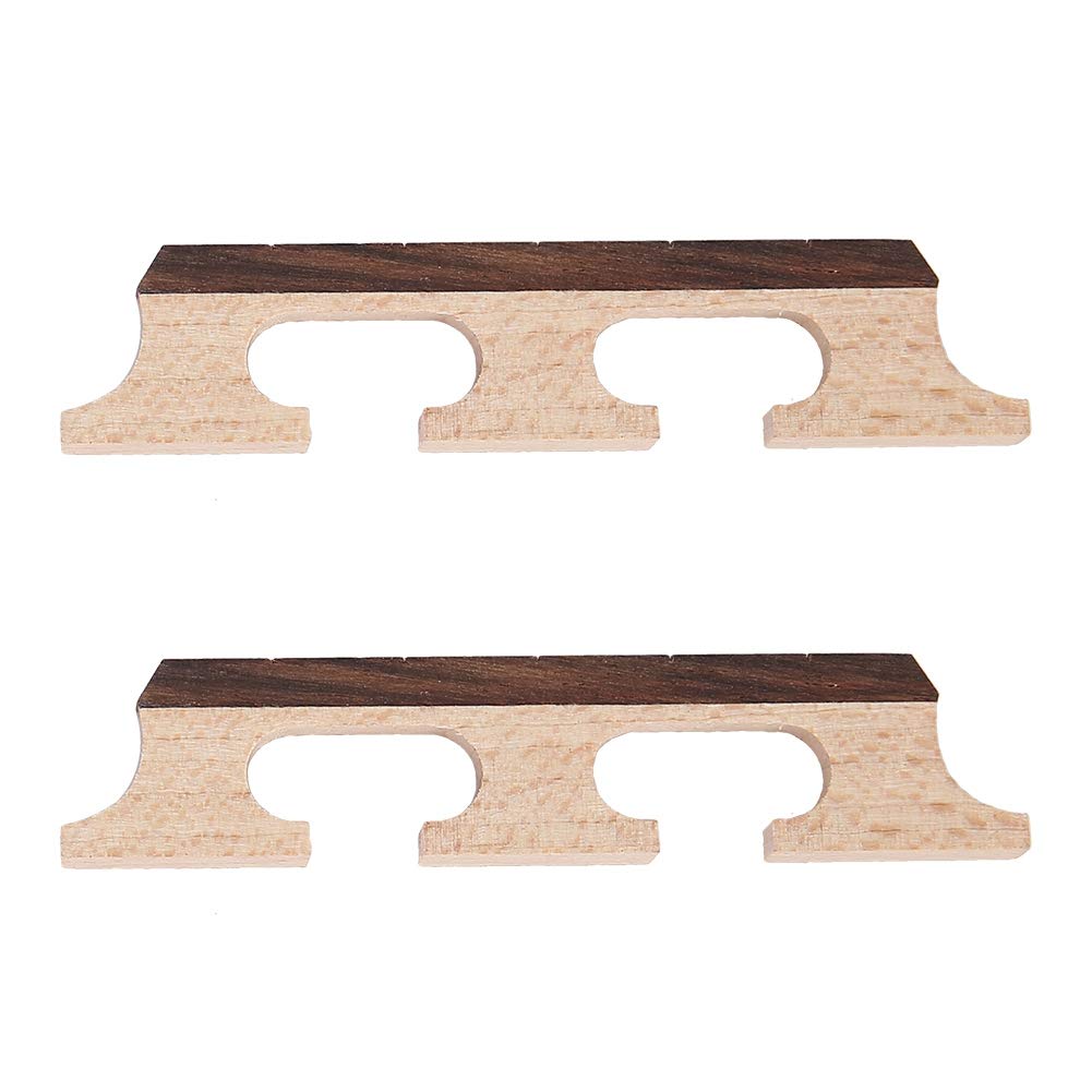 Banjo Bridge, RiToEasysports 2Pcs HA02 5-String Rosewood Maple Banjo Bridge Wooden Accessories Musical Instrument Accessories