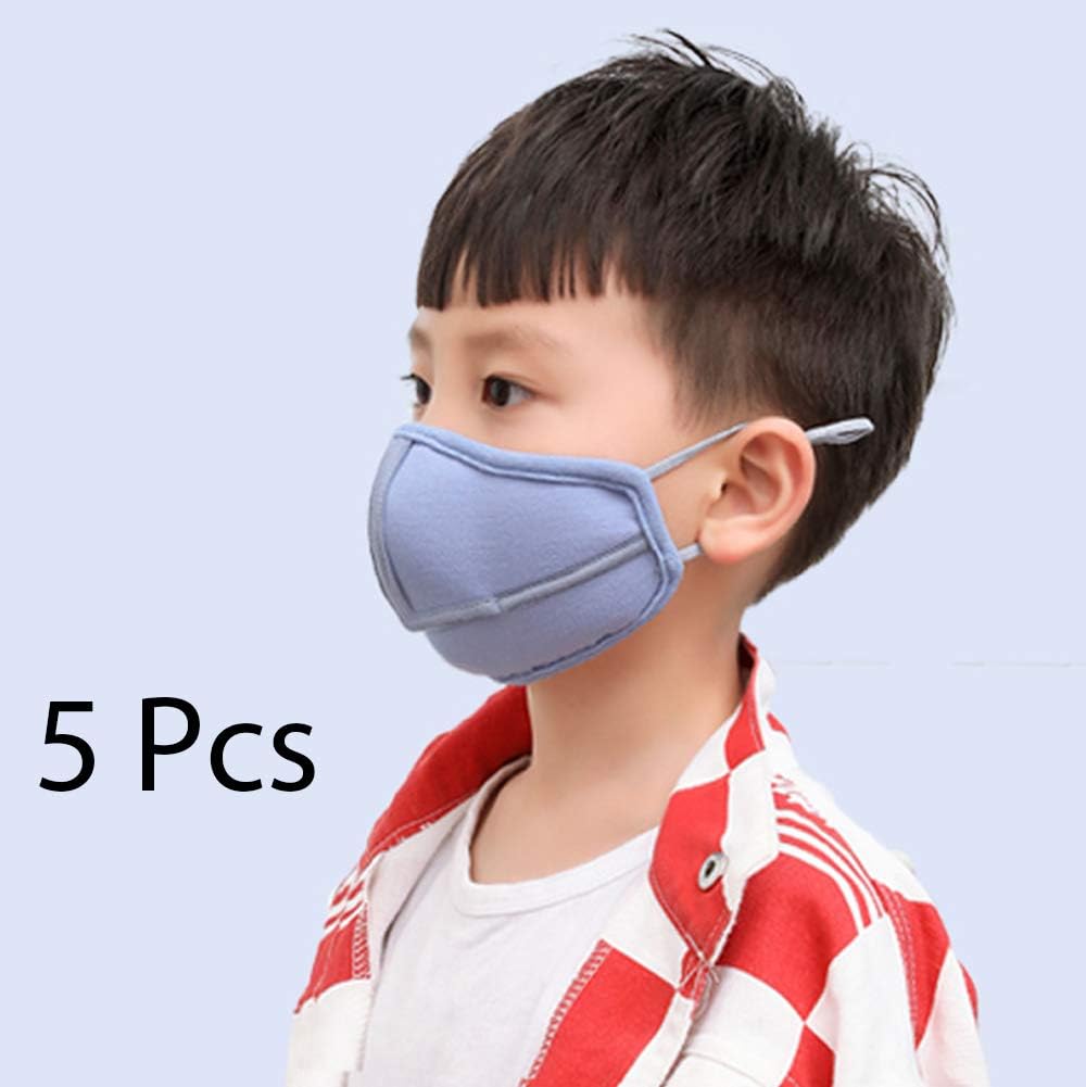 Cotton Masks 5 Pcs Dustproof and Warm in Autumn and Winter Children's Mask Reusable Adjustable