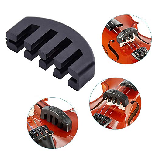 AISIBO 4/4 Violin Practice Mute, Rubber Claw Mute, Mute Silencer for Very Quiet Practice (Black) - Thumbnail 7