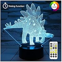 ZOKEA Dinosaur Toys Night Lights for Kids 7 Colors Changing 3D Night Light with Smart Touch & Remote Control Bedside Lamp for Kids for Boys Girls Age 2 3 4 5 6+ Year Old Boys Gifts Boys Toys