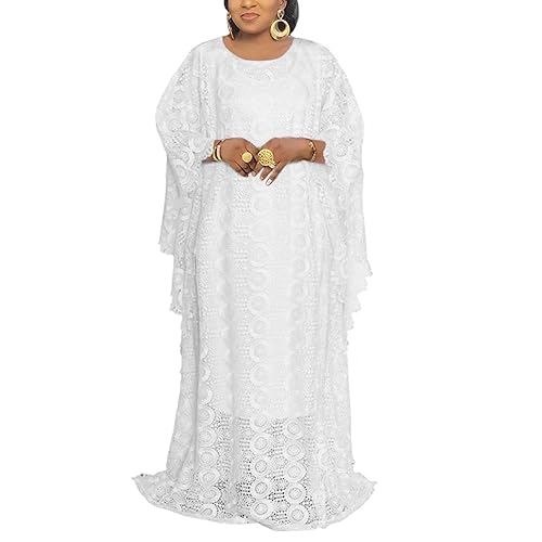 HD Lace Kaftan Dress for Woman Boat Neck Gala Gown White Casual Caftan in  Saudi Arabia | Whizz Dresses