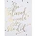 Inspirational Wall Art Decor Gifts for Women Mom Contemporary Artwork Metallic Art Prints Quote Wall Decor Poster Handmade 8 x 10 Modern Art Wall Decor - She believed She Could So She Did - Gold foil
