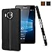 MICROSOFT / NOKIA LUMIA 950 XL Case, MicroP(TM) Pu Leather Cover Pc Hard Case Shell Compatible -Retail Packaging for MICROSOFT / NOKIA LUMIA 950 XL (Black Leather Cover)
