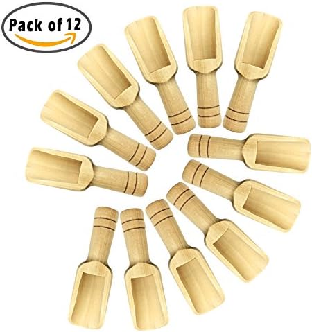 YsesoAi Small Wooden Scoops/Mini Spoons for Condiment,Coffee, Milk, Tea, Spices(12 Pcs)