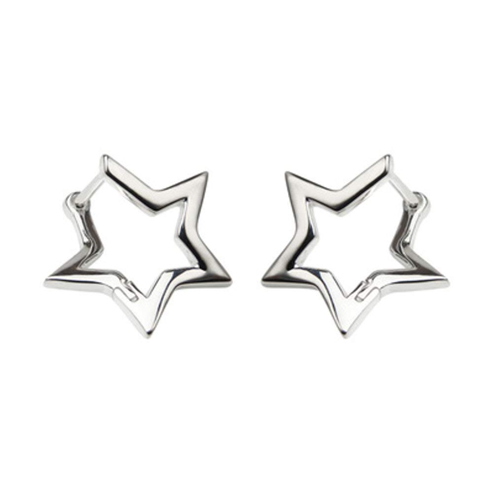 Dainty Star Hoop Earrings 925 Sterling Silver, Minimalist Huggie Design, Hypoallergenic Fashion Jewellrey for Women Girls, Wedding Engagement Gift