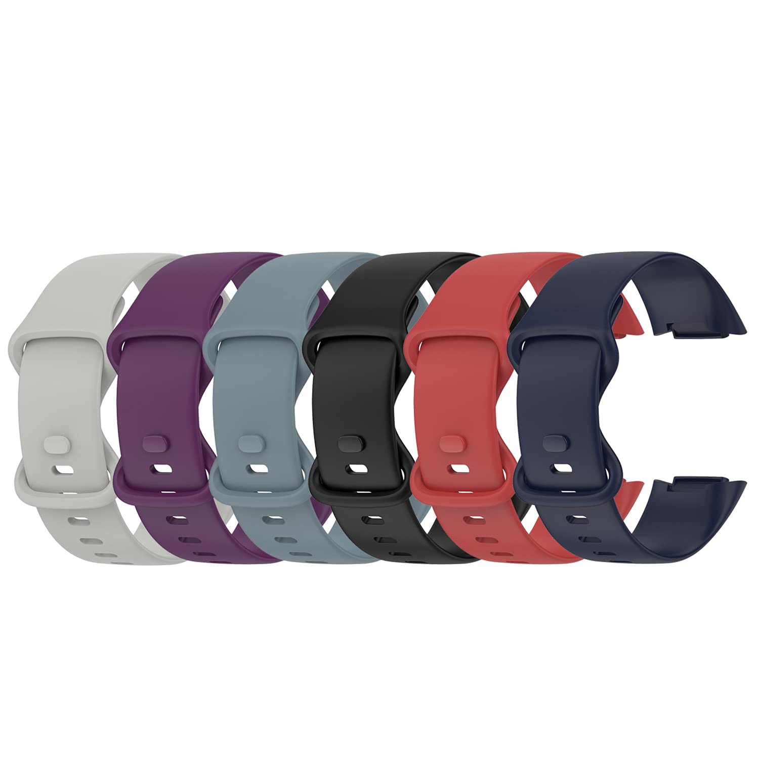 Chofit Straps Compatible with Fitbit Charge 6/Charge 5 Strap, Replacement Soft Silicone Sport Bands Wristband Colorful Arm Band for Charge 5/6 Activity Tracker (Large, 6B)