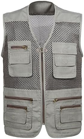 Sentao Men's Fly Fishing Vest Outdoor Photography Mesh Waistcoat Jackets Multiple Pockets