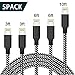 QIANXIANG Phone Charger, 5PACK 3/3/6/6/10 FT Extra Long Nylon Braided Charging Cable Cord to USB Charger Compatible with iPhone X/8/7/6/6s/plus/5s/5c/5, iPad, iPod (Black White)