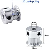 QitinDasen 10Pcs GT2 Timing Pulley 20 Tooth 5mm Bore Aluminum 3D Printer Belt view 2
