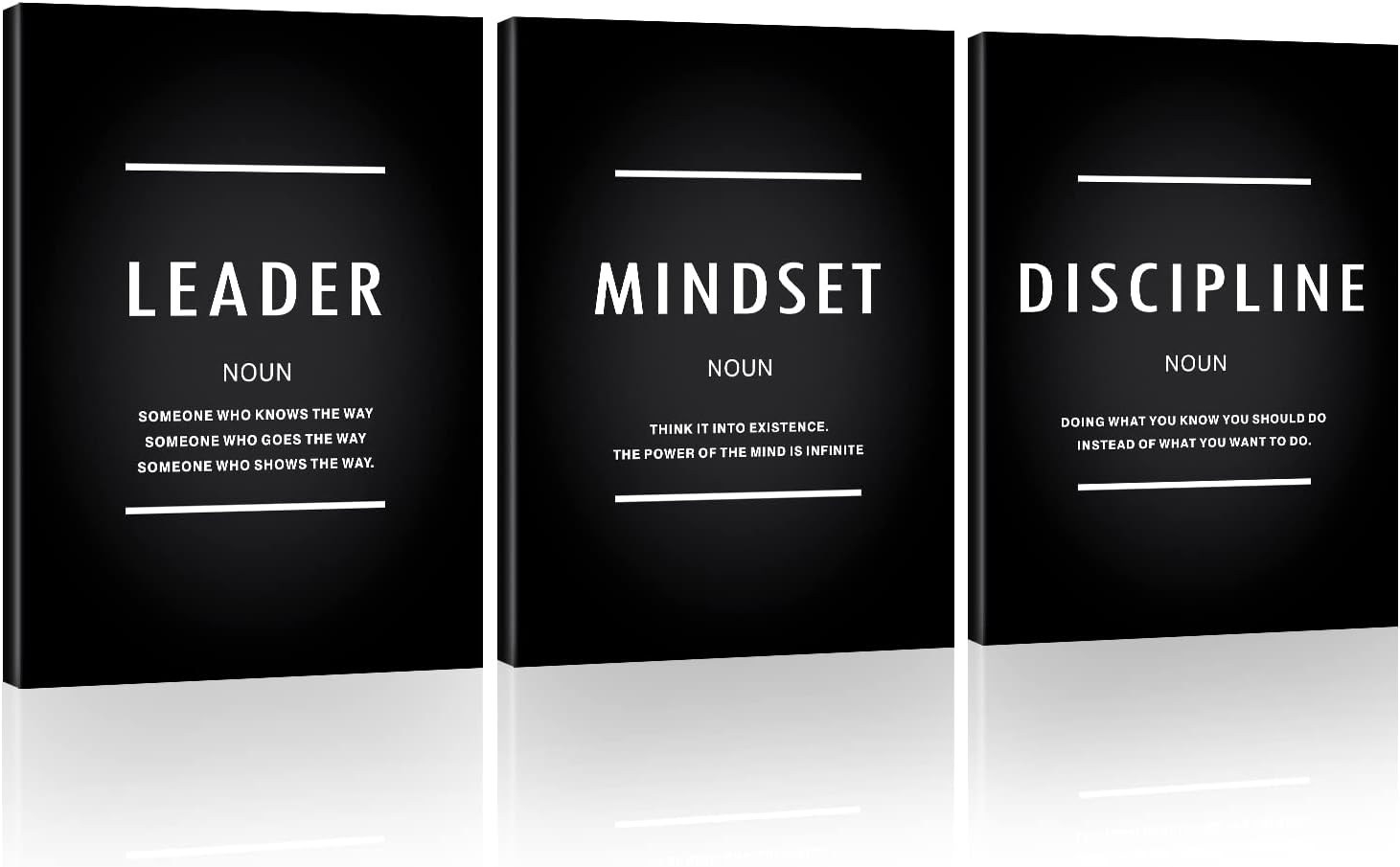 Wall Décor - HLiWEGNS Motivational Mindset Canvas Wall Art, Inspiration Leader Discipline Quotes Reminder Decor Positive Affirmation Poster Success Wall Hanging Picture Leadership Gift for Home Office Workplace