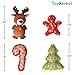 SCENEREAL Christmas Dog Squeaky Plush Toys - Best Small Cute Pet Puppy Soft Xmas Toy Set Pack 4 Pcs for Small Medium Dogs Cats Holidays Gifts