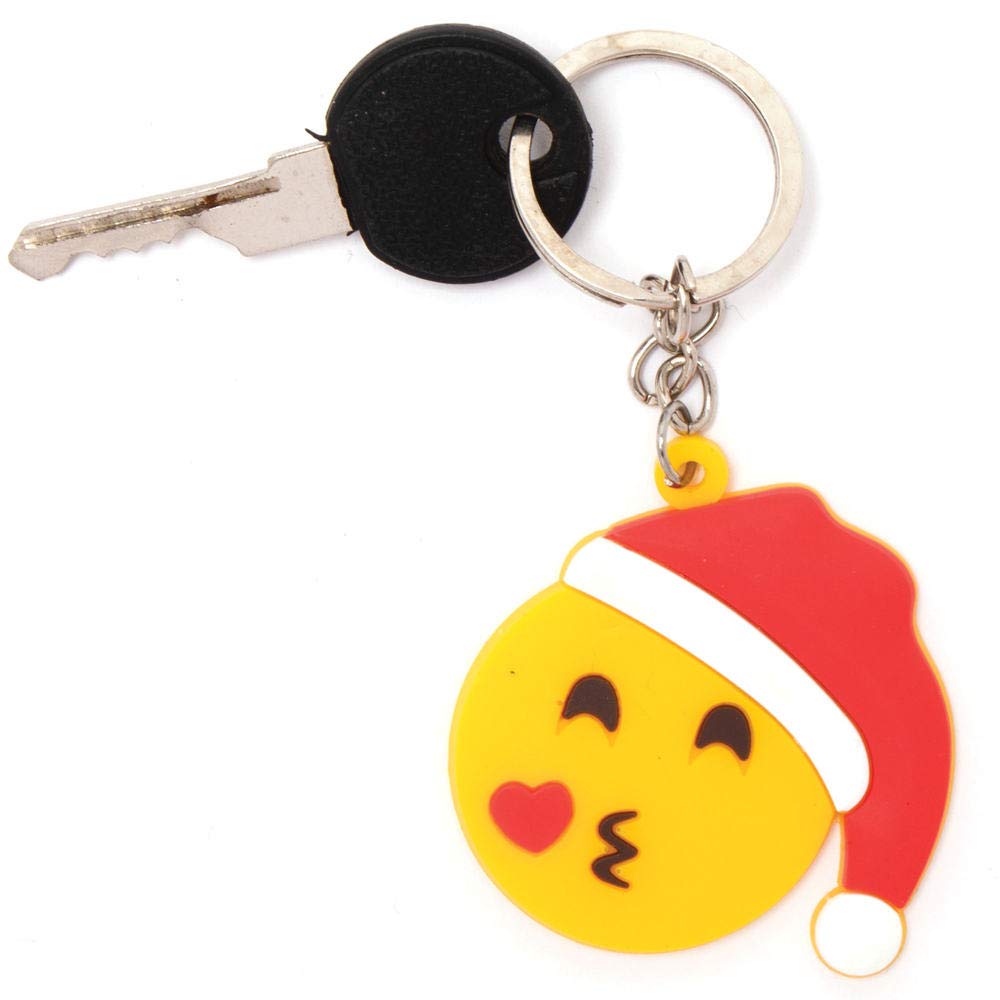 Baker Ross AX371 Christmas Funny Face Keyrings - Pack of 6, Ideal for Kids Party Bags and Small Toys for Children - Image 3