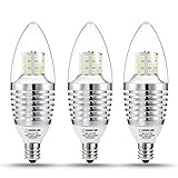 LOHAS LED Dimmable Light Bulbs, Daylight 6000K 7Watt (65-70Watt Light Bulbs Equivalent) E12 LED Bulbs Candelabra Base, LED Candelabra Bulb 680 Lumens, Torpedo LED Lighting Bulb (3 Pack)