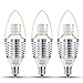 LOHAS LED Dimmable Light Bulbs, Daylight 6000K 7Watt (65-70Watt Light Bulbs Equivalent) E12 LED Bulbs Candelabra Base, LED Candelabra Bulb 680 Lumens, Torpedo LED Lighting Bulb (3 Pack)