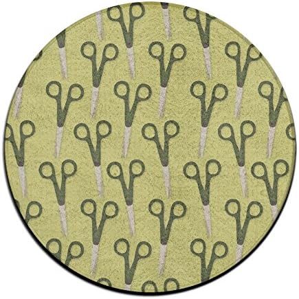 NXOW5 Non-Slip Rounding Door Mats,60cm, Entry Way Shoes Scraper Patio Rug Dirt Debris Mud Trapper -Texture Scissors