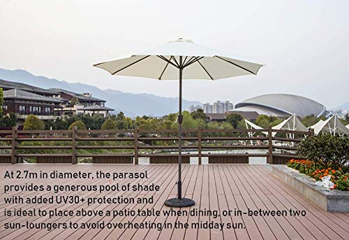 JNMDLAKO Tragbare Sonnenschirme 2.7M Gartenmöbel mit Windkurbel, Sonnenschutz Wasserdichter Regenschirm für… – Bild 3