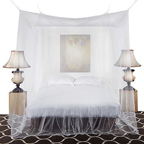 Mosquito Net Canopy Includes Hanging Kit + Bonus Repellant Bracelet, Two openings, Extra Large, 80” Height Fits Both Cribs &amp; King Size Beds, Suitable For Indoor Or Outdoor Use, Natural, By Gaia Nets