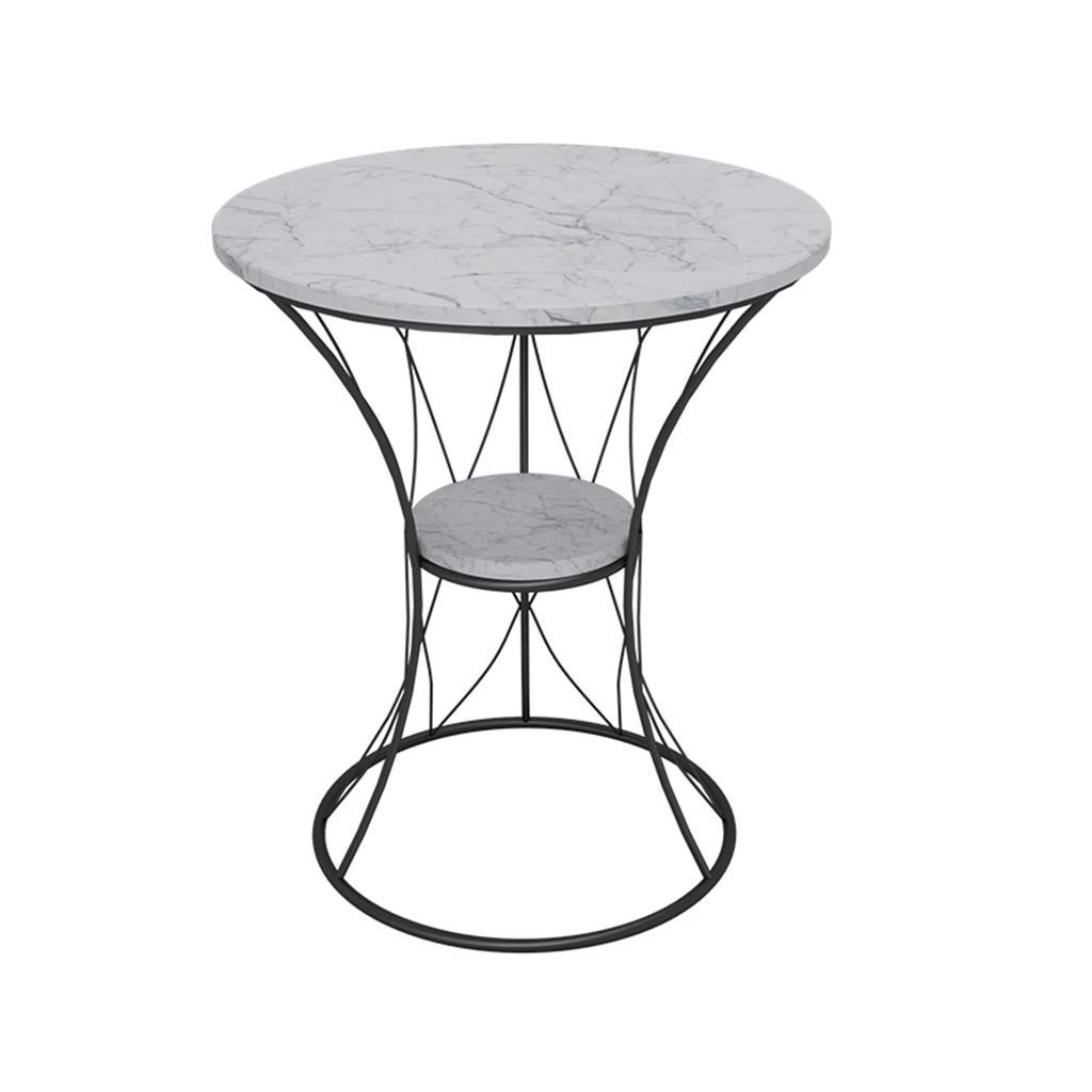 YZjk Outdoor-Freizeit Tisch, Metallhalterung Marmor Tischplatte