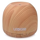 Ledgle Aromatherapy Essential Oil Diffuser 500ml Wood Grain Mist Air Humidifier with 7 Color Changing LED Lights/ Auto Shut Off/ 4 Timer Setting for Office Home Bedroom Living Room Study Yoga Spa