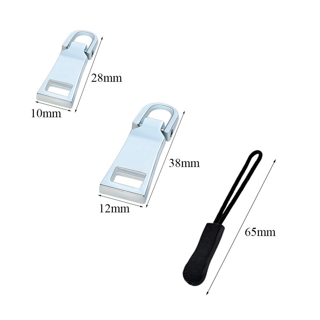 Miayon 36 PCS Zipper Pulls Zip Fixer Replacements Universal Zipper Repair Parts (4 Colors)