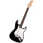 Fender Squier Debut Series Stratocaster Electric Guitar, Beginner Guitar, with 2-Year Warranty, Includes Free Lessons, Black 