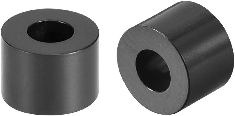 sourcing map ABS Round Spacer Washer 3.2mm ID 7mm OD 5mm Length for M3 Screws Block Black 500Pcs