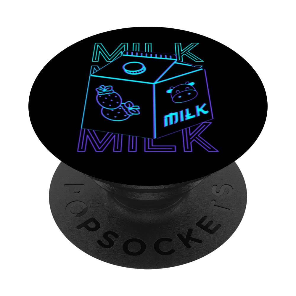 Japanese Strawberry Milk Carton Retro PopSockets Swappable PopGrip