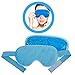 Ice Eye Mask by FOMI Care | Cooling Technology for Relaxing Sleep | Blackout for Airplane Travel | Migraine Headache, Eye Puffiness, Dark Circle Relief | Reusable Ankle Wrap | Fabric Backing (Blue)