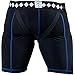 Compression Shorts with Built-in Jock Strap Supporter with Athletic Cup Pocket for Sports