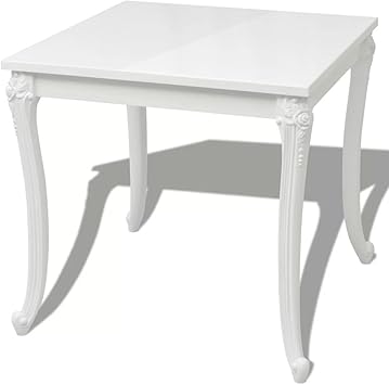 Amazon Com Festnight Square Dining Table High Gloss White Kicthen