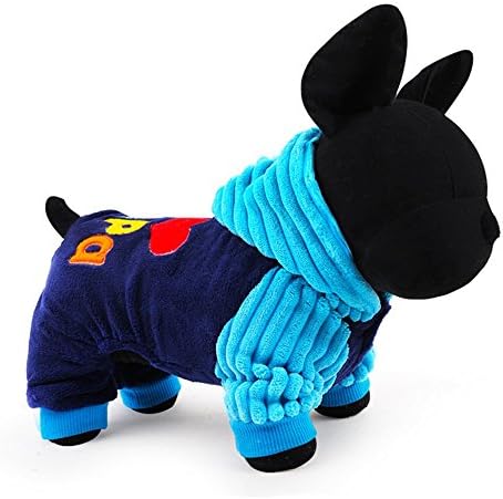 Dog Coats Clothes for Small Dogs Winter,Cold Weather Warm. (L, Blue)