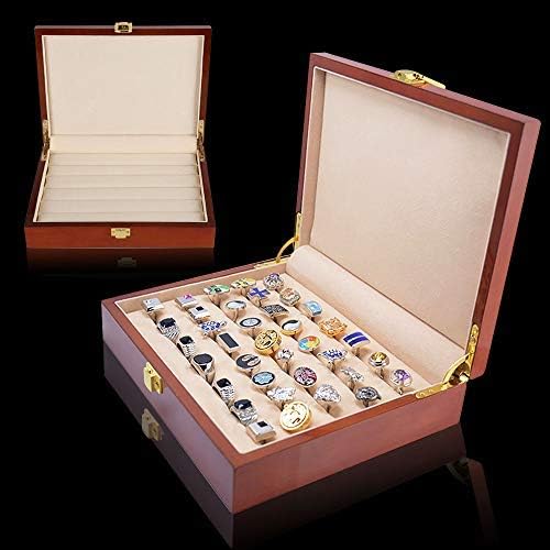 YORKING New Retro Large Wood Display Box Organizer Storage For Rings Earrings Cufflinks