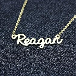 Awegift Name Necklace Big Initial Gold Plated Best