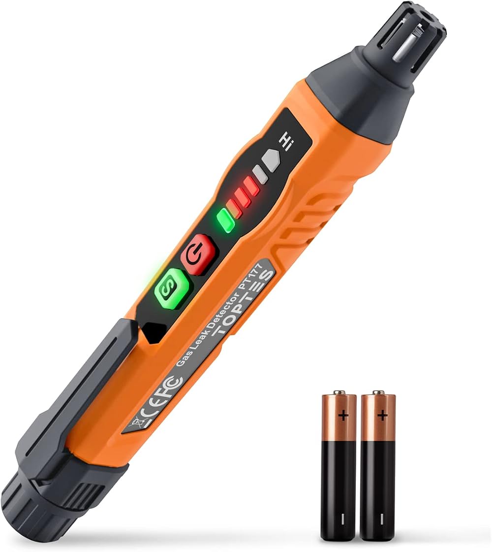 TopTes PT177 Natural Gas Detector Portable Gas Leak Sensor Orange