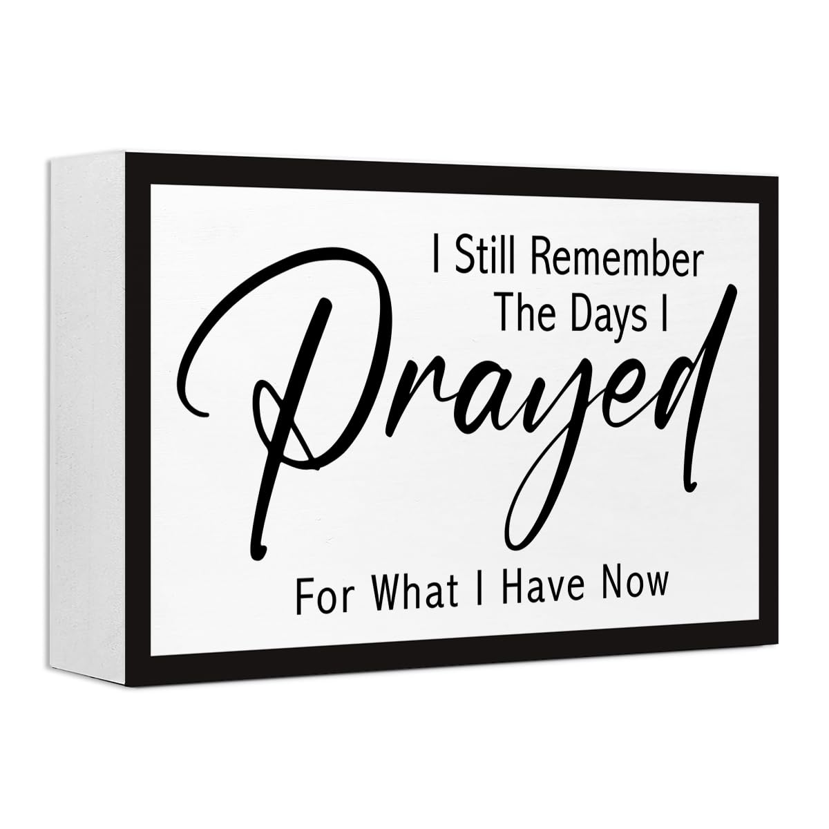 Photo 1 of I Still Remember the Days I Prayed Christian Wood Box Sign Desk Decor,Bible Verse Wooden Block Sign for Home Farmhouse Bedroom Wall Shelf Tabletop Decor