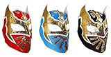 3 pack SIN CARA Youth Lucha Libre Wrestling Mask - KIDS Costume Wear - Party Pack - Black/Blue/Red