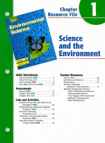 holt environmental science chapter 1 resource file science and the environment arms karen 9780030665981 amazon com books
