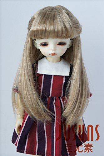 JD088 6-7'' 16-18 cm Brown Long Hair with Back Braid BJD Doll Wigs 1/6 YOSD Lovesick Doll Accessories