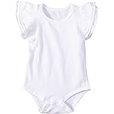 Mubineo Infant Baby Girl Basic Ruffle Short Sleeve Cotton Romper Bodysuit Tops Clothes