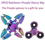 Uspeedy 4 Sides Crab Rainbow Fidget Spinner Fidget Killing Time Toys for For ADD, ADHD, Anxiety, and Autism Adult and Children (1 1 Rainbow)