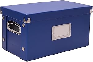 Snap-N-Store Vinyl Record Storage Box - 7"/45 RPM - 1 Pack Crate Holds up to 75 Vinyl Albums - Classic Blue
