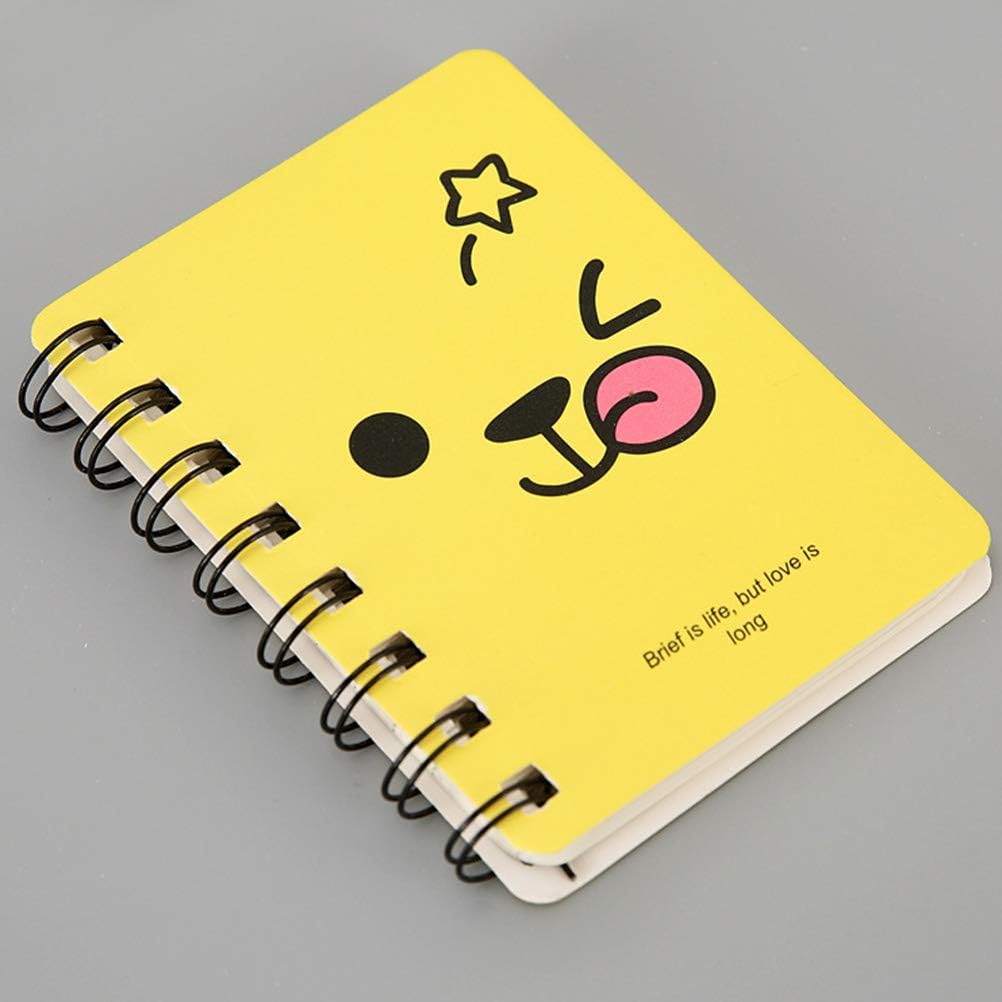Toyvian Mini Notebooks Small Spiral Notepad Cute Portable Pocket Memo Books 4 Pieces, Pink, Yellow, Gray, Black - Image 4